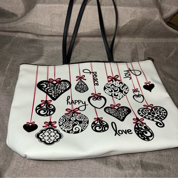Brighton Holiday “ Love, Peace, Joy, Happy” Double Strap Tote Bag - Picture 1 of 8